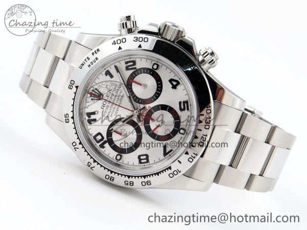 DAYTONA 116509 SS OMF BEST EDITION SILVER NUMERAL DIAL ON SS BRACELET A7750 (SLIM MOVEMENT) RelaxedFit 1807
