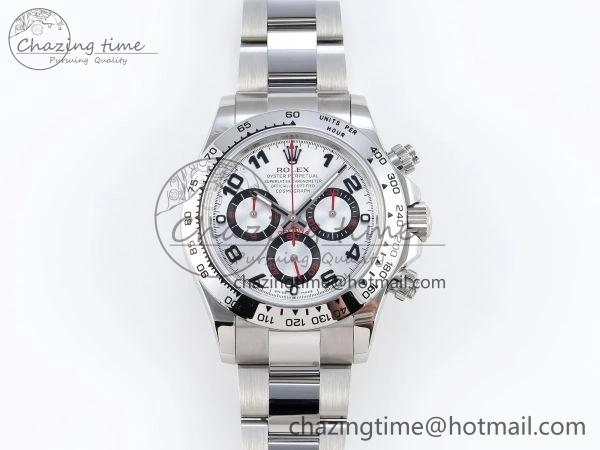 DAYTONA 116509 SS OMF BEST EDITION SILVER NUMERAL DIAL ON SS BRACELET A7750 (SLIM MOVEMENT) RelaxedFit 1807