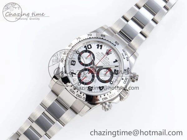 DAYTONA 116509 SS OMF BEST EDITION SILVER NUMERAL DIAL ON SS BRACELET A7750 (SLIM MOVEMENT) RelaxedFit 1807
