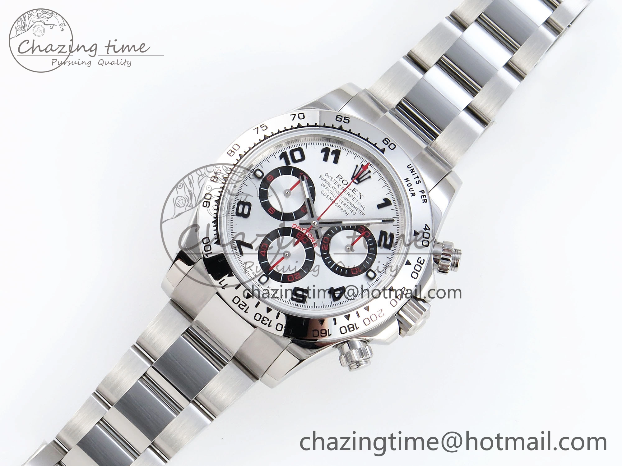 DAYTONA 116509 SS OMF BEST EDITION SILVER NUMERAL DIAL ON SS BRACELET A7750 (SLIM MOVEMENT) RelaxedFit 1807