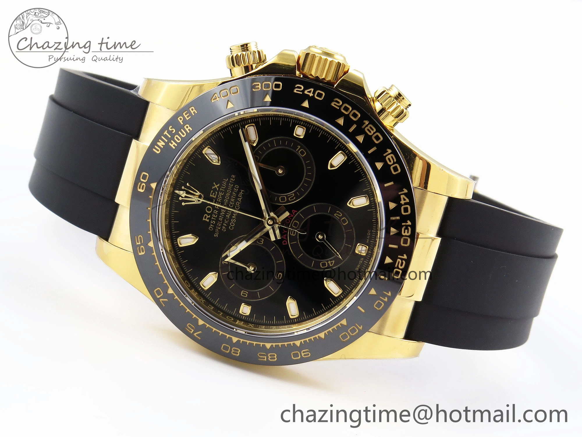 Durable DAYTONA 116518 APSF 1:1 BEST EDITION BLACK DIAL ON OYSTERFLEX RUBBER STRAP SH 1782