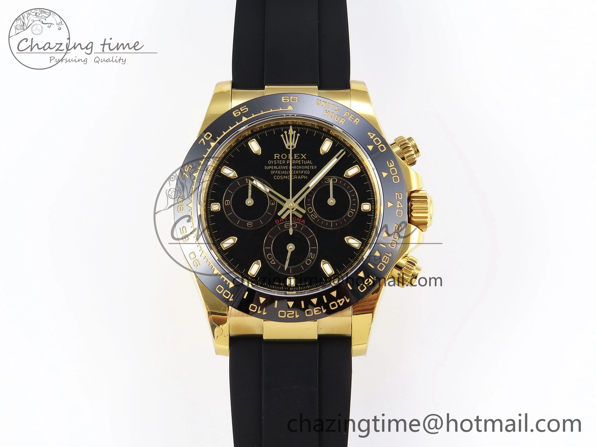Durable DAYTONA 116518 APSF 1:1 BEST EDITION BLACK DIAL ON OYSTERFLEX RUBBER STRAP SH 1782