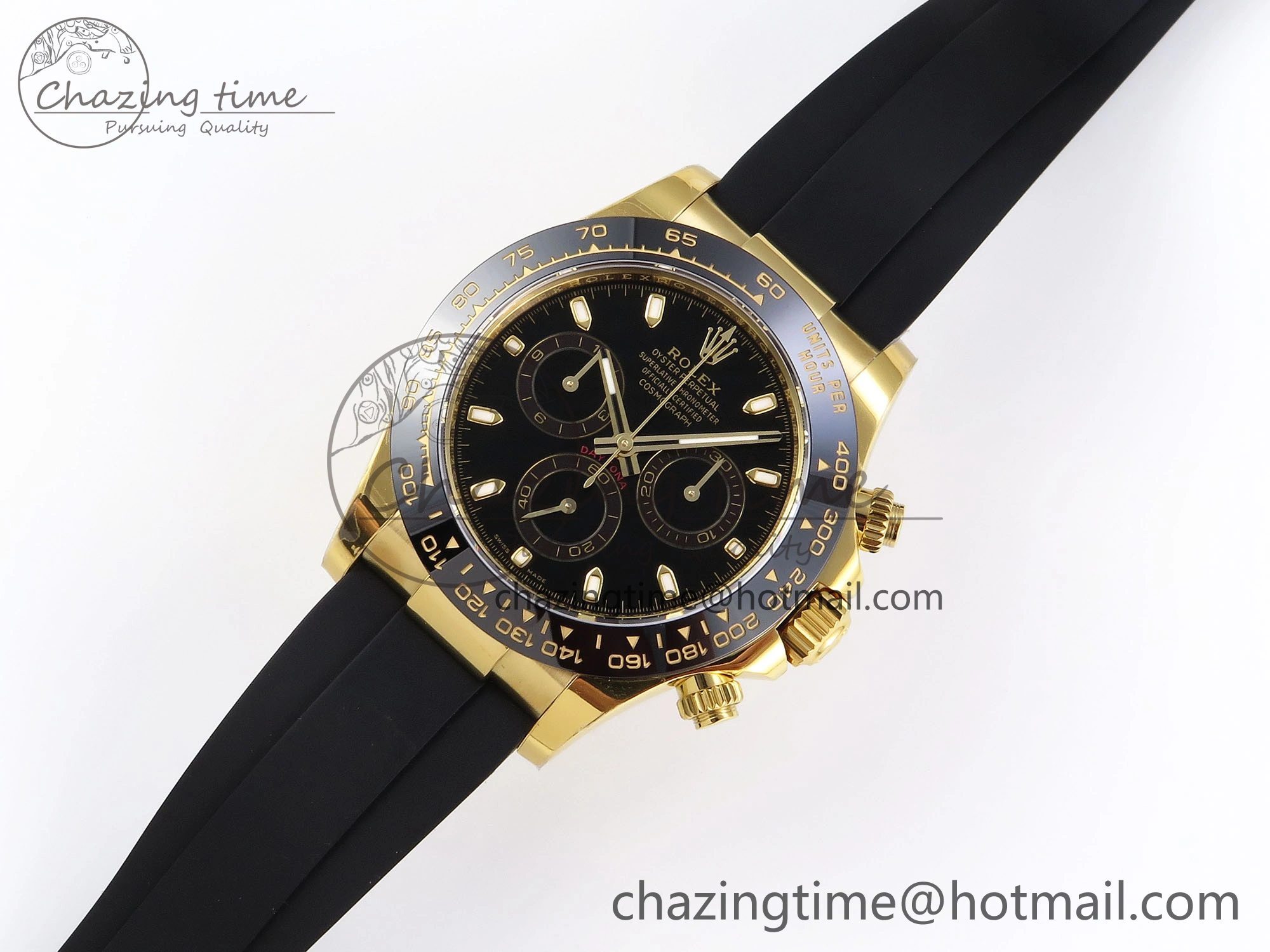 Durable DAYTONA 116518 APSF 1:1 BEST EDITION BLACK DIAL ON OYSTERFLEX RUBBER STRAP SH 1782