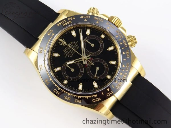 Durable DAYTONA 116518 APSF 1:1 BEST EDITION BLACK DIAL ON OYSTERFLEX RUBBER STRAP SH 1782