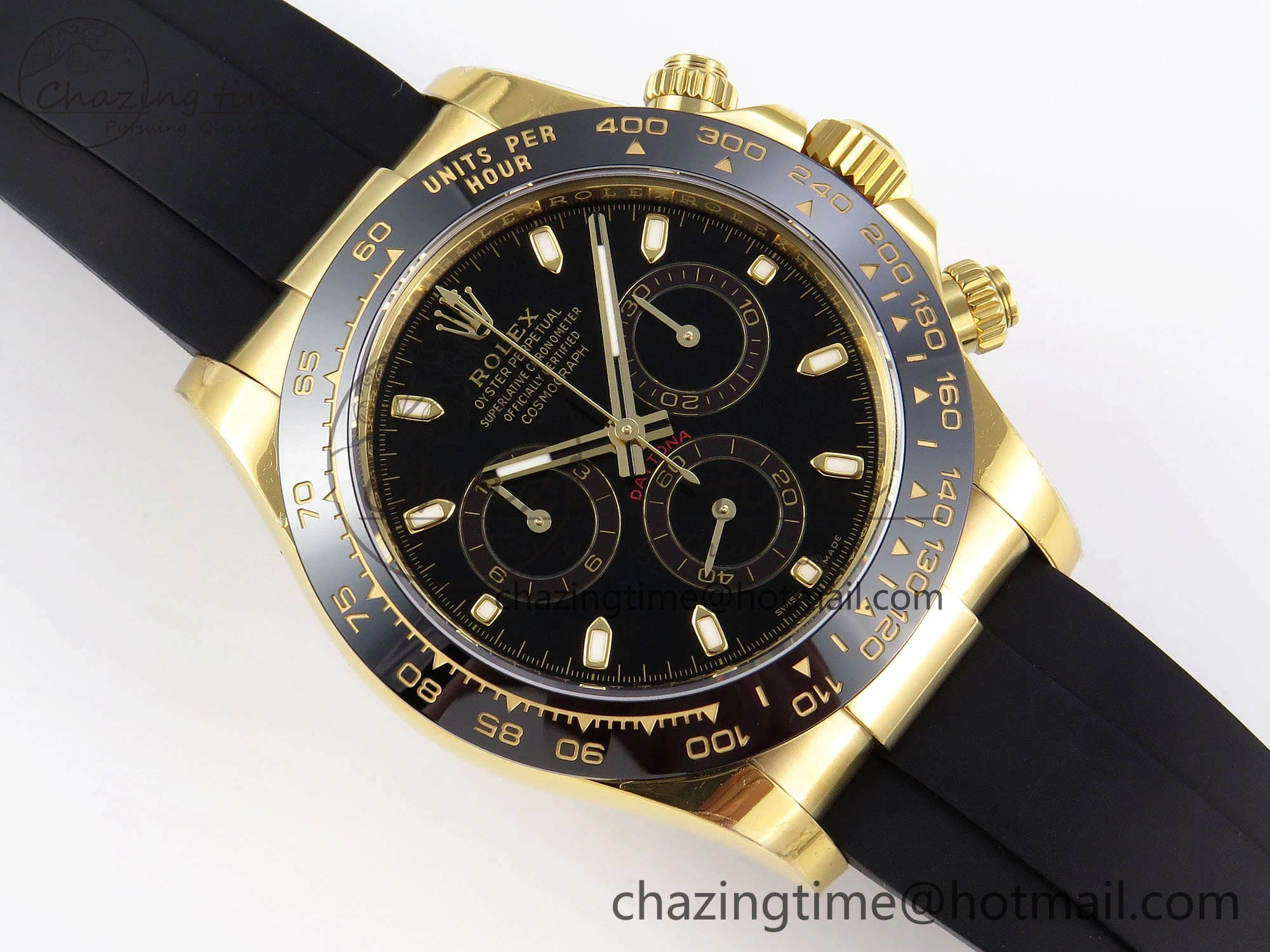 Durable DAYTONA 116518 APSF 1:1 BEST EDITION BLACK DIAL ON OYSTERFLEX RUBBER STRAP SH 1782