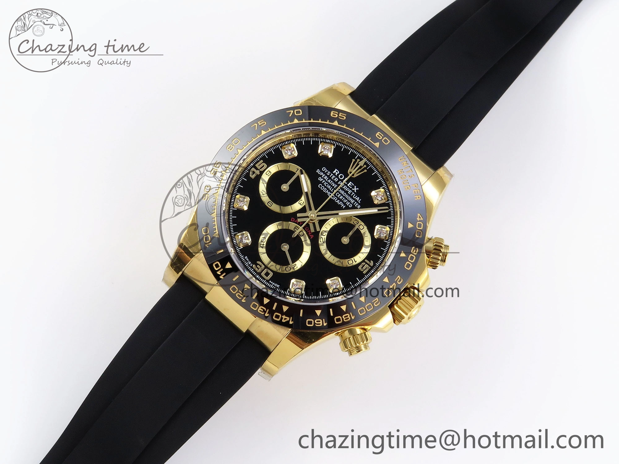 Supportive DAYTONA 116518 APSF 1:1 BEST EDITION BLACK DIAMONDS DIAL ON OYSTERFLEX RUBBER STRAP SH 1780