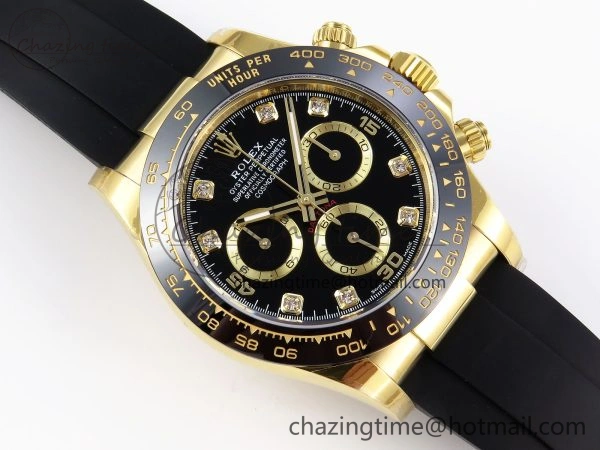 Supportive DAYTONA 116518 APSF 1:1 BEST EDITION BLACK DIAMONDS DIAL ON OYSTERFLEX RUBBER STRAP SH 1780