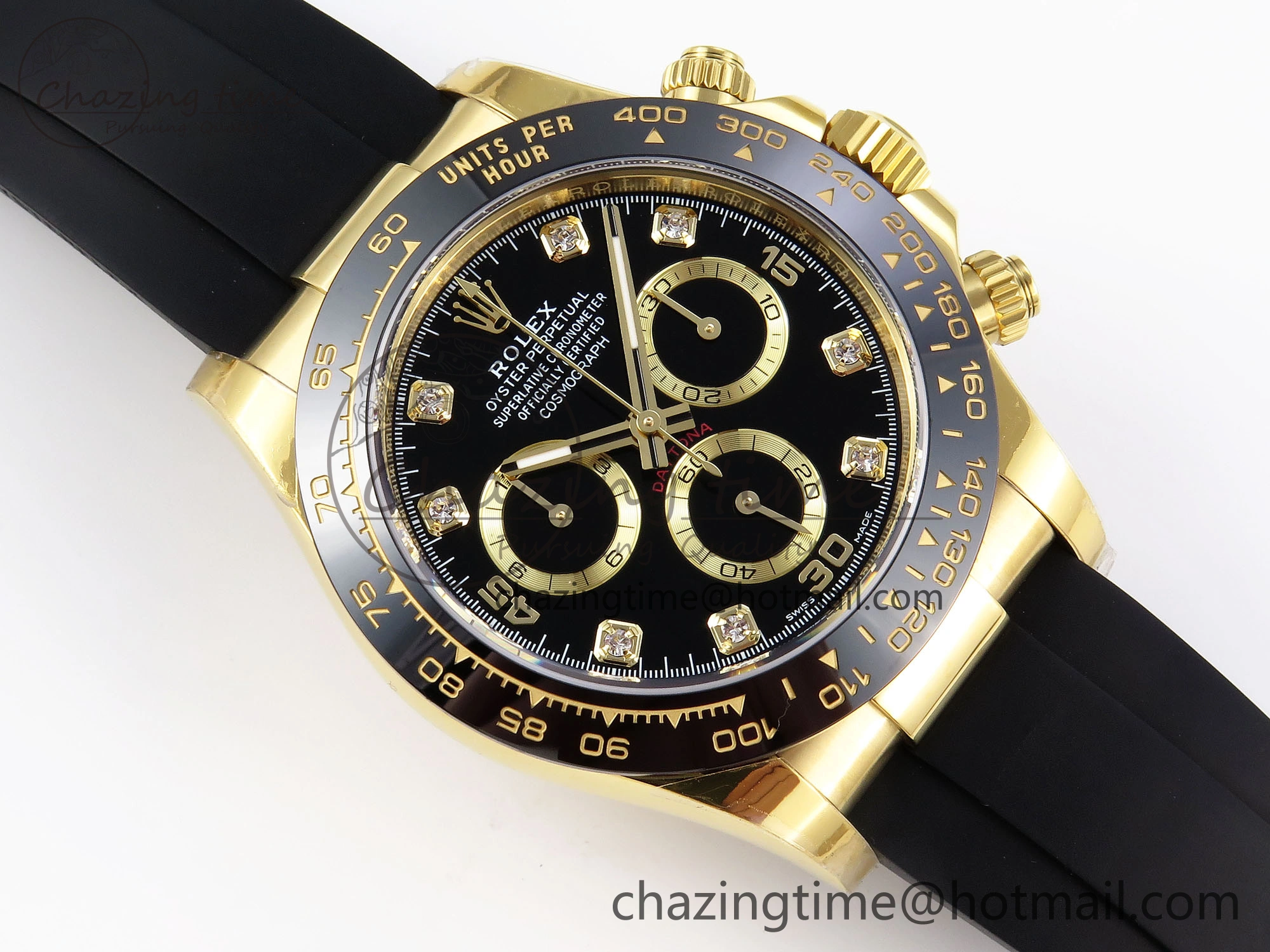 Supportive DAYTONA 116518 APSF 1:1 BEST EDITION BLACK DIAMONDS DIAL ON OYSTERFLEX RUBBER STRAP SH 1780
