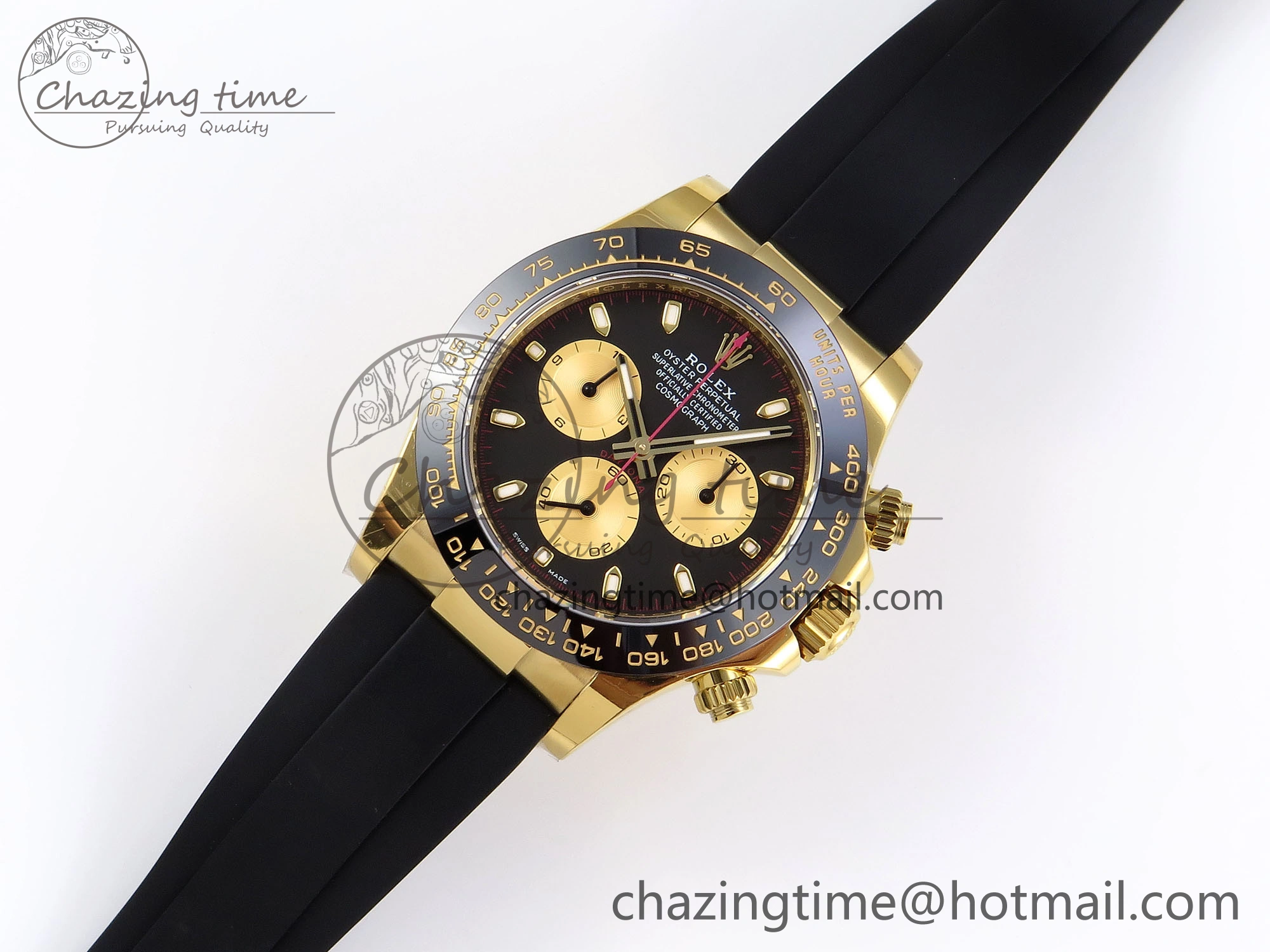 DAYTONA 116518 APSF 1:1 BEST EDITION BLACK YG DIAL ON OYSTERFLEX RUBBER STRAP SH Classic 1783