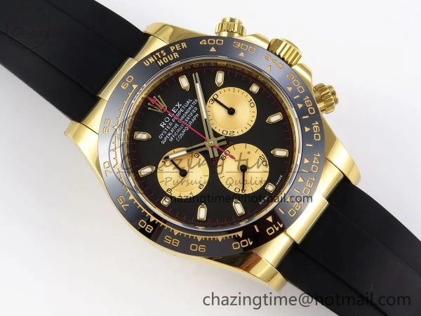 DAYTONA 116518 APSF 1:1 BEST EDITION BLACK YG DIAL ON OYSTERFLEX RUBBER STRAP SH Classic 1783