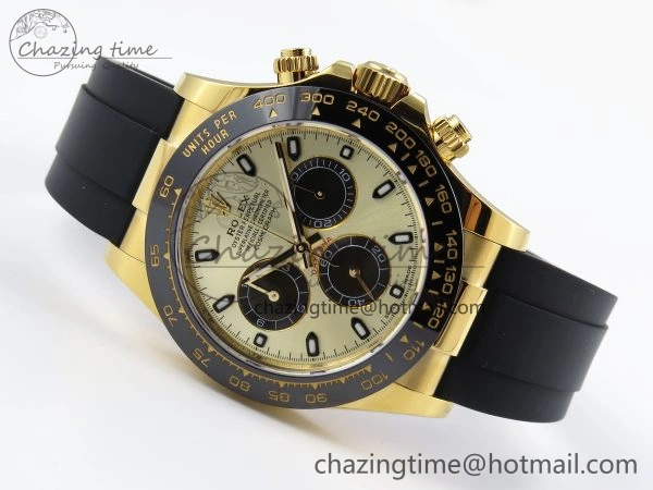 DAYTONA 116518 APSF 1:1 BEST EDITION YG BLACK DIAL ON OYSTERFLEX RUBBER STRAP SH ComfortFit 1784