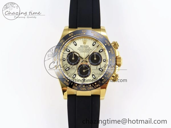 DAYTONA 116518 APSF 1:1 BEST EDITION YG BLACK DIAL ON OYSTERFLEX RUBBER STRAP SH ComfortFit 1784