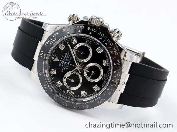 DAYTONA 116519 APSF 1:1 BEST EDITION BLACK DIAMONDS DIAL ON OYSTERFLEX RUBBER STRAP SH Seasonal 1777