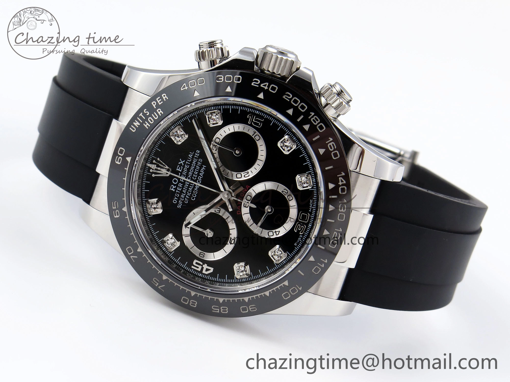 DAYTONA 116519 APSF 1:1 BEST EDITION BLACK DIAMONDS DIAL ON OYSTERFLEX RUBBER STRAP SH Seasonal 1777