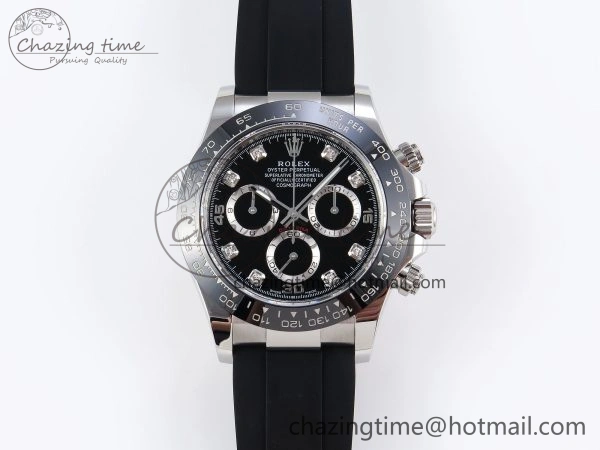 DAYTONA 116519 APSF 1:1 BEST EDITION BLACK DIAMONDS DIAL ON OYSTERFLEX RUBBER STRAP SH Seasonal 1777