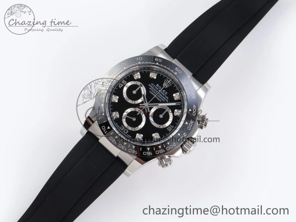 DAYTONA 116519 APSF 1:1 BEST EDITION BLACK DIAMONDS DIAL ON OYSTERFLEX RUBBER STRAP SH Seasonal 1777