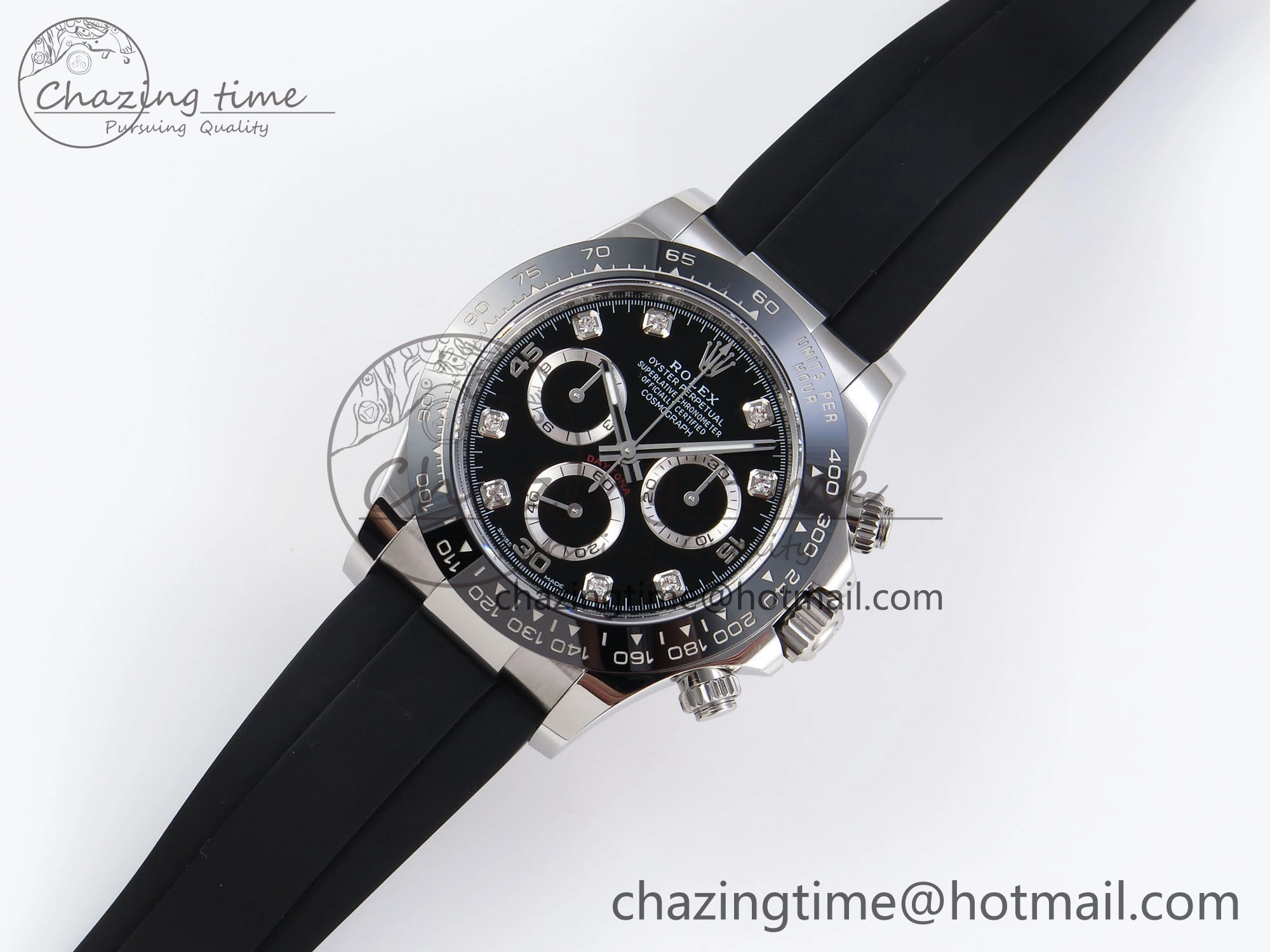 DAYTONA 116519 APSF 1:1 BEST EDITION BLACK DIAMONDS DIAL ON OYSTERFLEX RUBBER STRAP SH Seasonal 1777