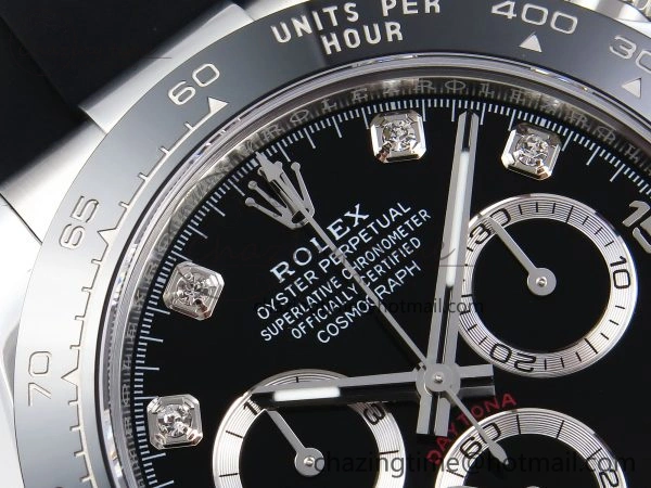 DAYTONA 116519 APSF 1:1 BEST EDITION BLACK DIAMONDS DIAL ON OYSTERFLEX RUBBER STRAP SH Seasonal 1777
