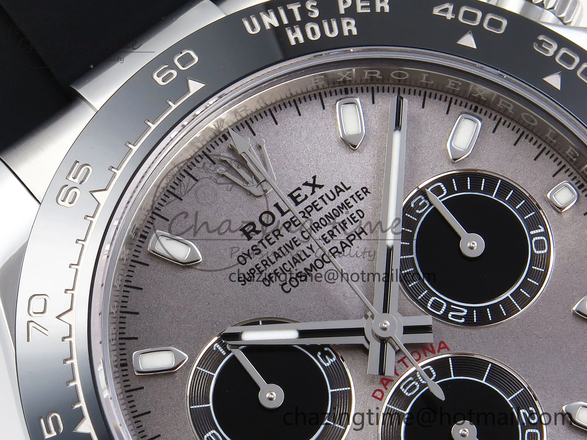 FreshLook DAYTONA 116519 APSF 1:1 BEST EDITION GRAY DIAL ON OYSTERFLEX RUBBER STRAP SH 1779