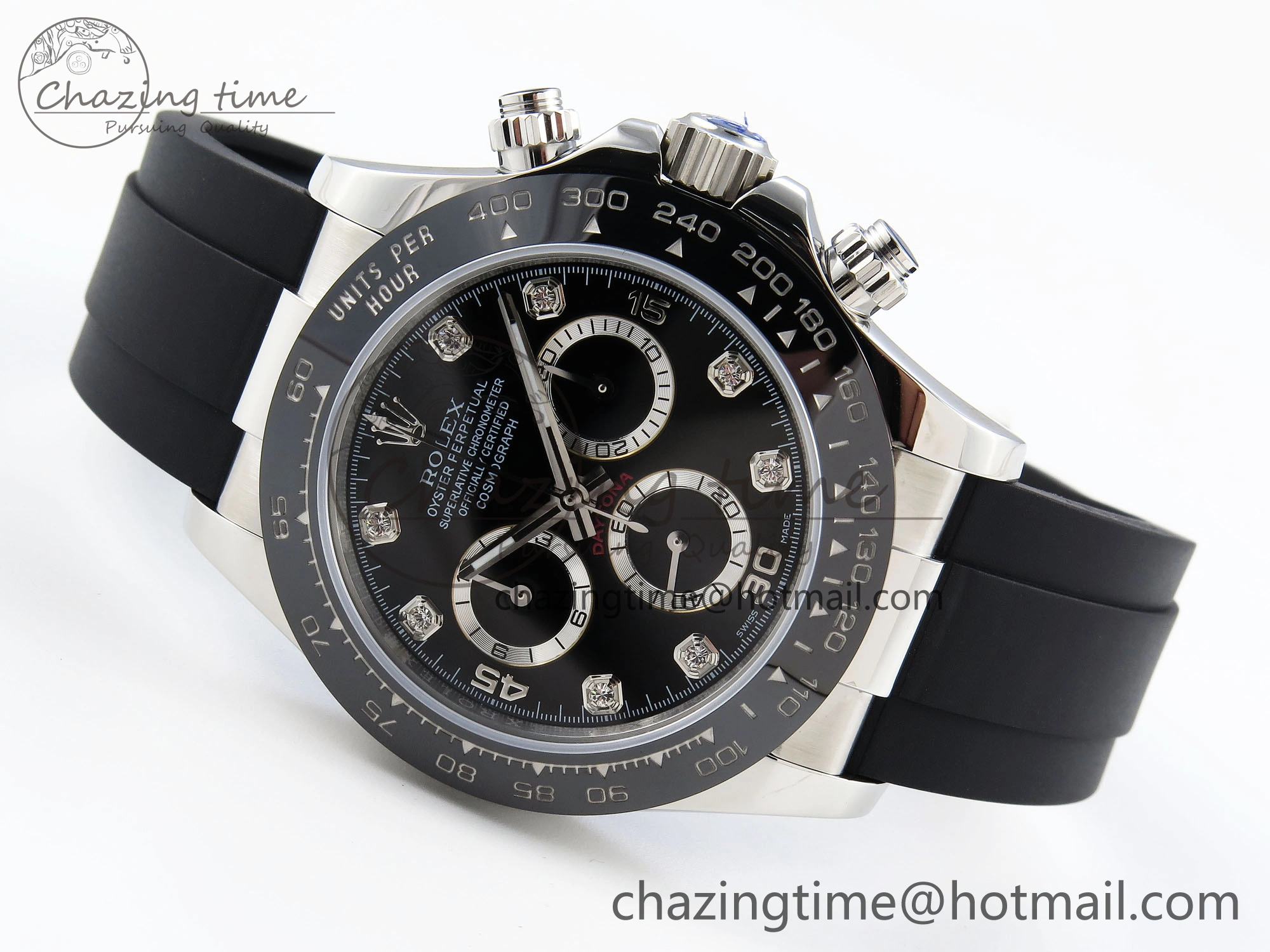 DAYTONA 116519 SS OMF BEST EDITION BLACK DIAMONDS DIAL ON OYSTERFLEX STRAP A7750 (SLIM MOVEMENT) Functional 1792