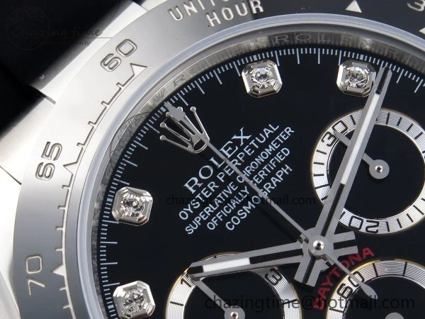 DAYTONA 116519 SS OMF BEST EDITION BLACK DIAMONDS DIAL ON OYSTERFLEX STRAP A7750 (SLIM MOVEMENT) Functional 1792