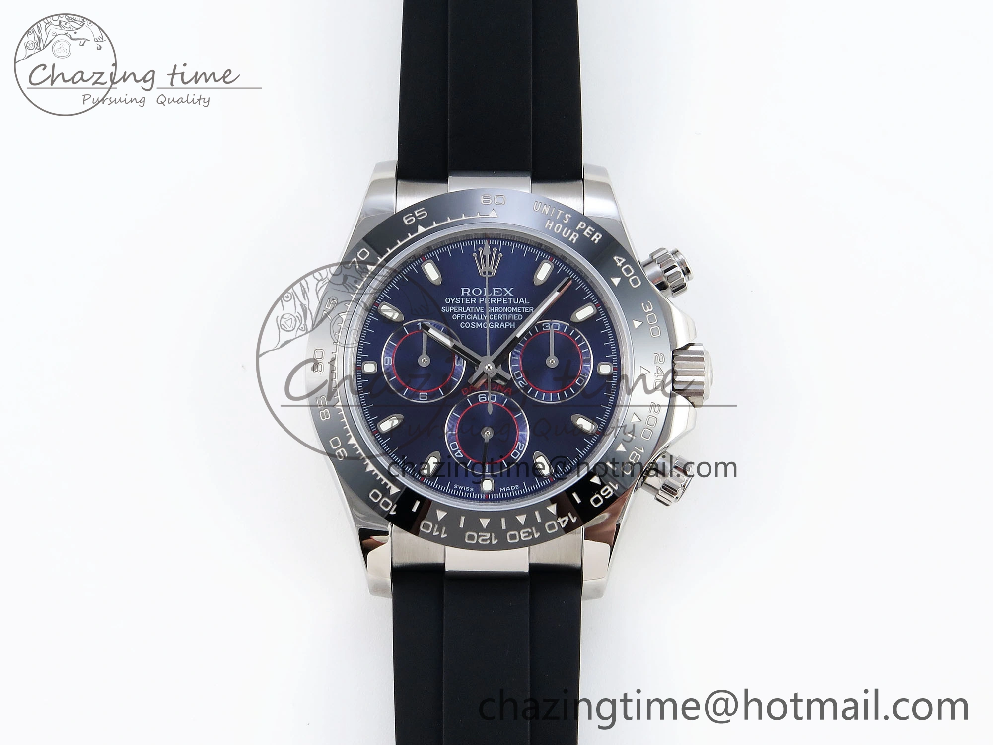 Functional DAYTONA 116519 SS OMF BEST EDITION BLUE DIAL ON OYSTERFLEX STRAP A7750 (SLIM MOVEMENT) 1789