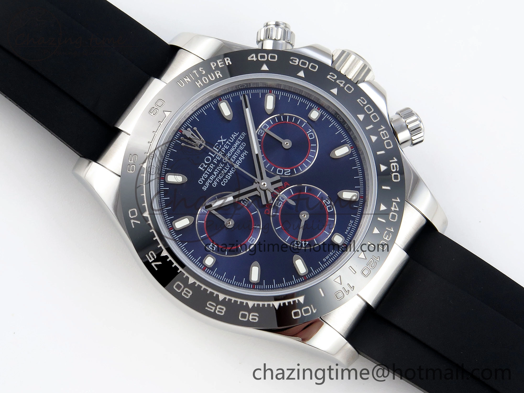 Functional DAYTONA 116519 SS OMF BEST EDITION BLUE DIAL ON OYSTERFLEX STRAP A7750 (SLIM MOVEMENT) 1789