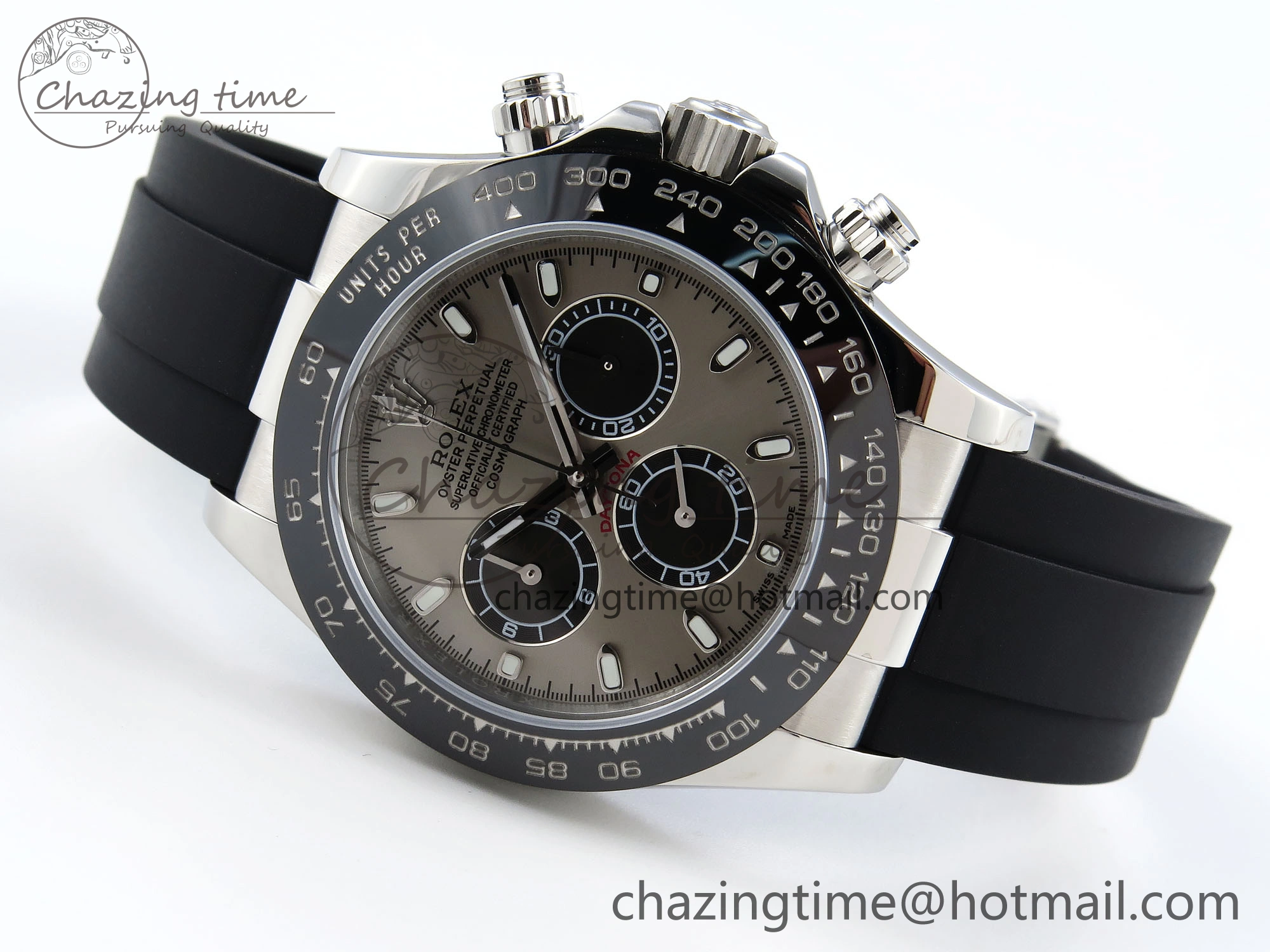 FastDry DAYTONA 116519 SS OMF BEST EDITION GRAY BLACK DIAL ON OYSTERFLEX STRAP A7750 (SLIM MOVEMENT) 1790