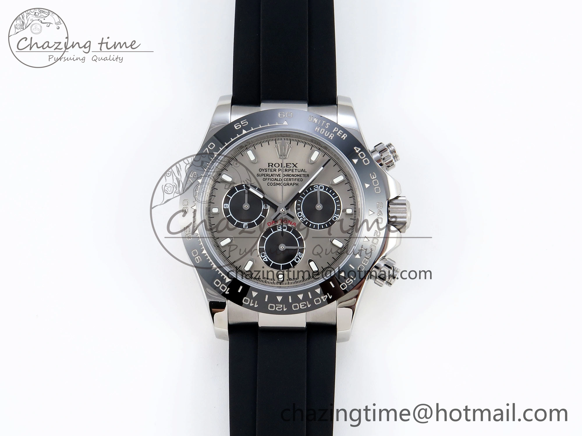 FastDry DAYTONA 116519 SS OMF BEST EDITION GRAY BLACK DIAL ON OYSTERFLEX STRAP A7750 (SLIM MOVEMENT) 1790