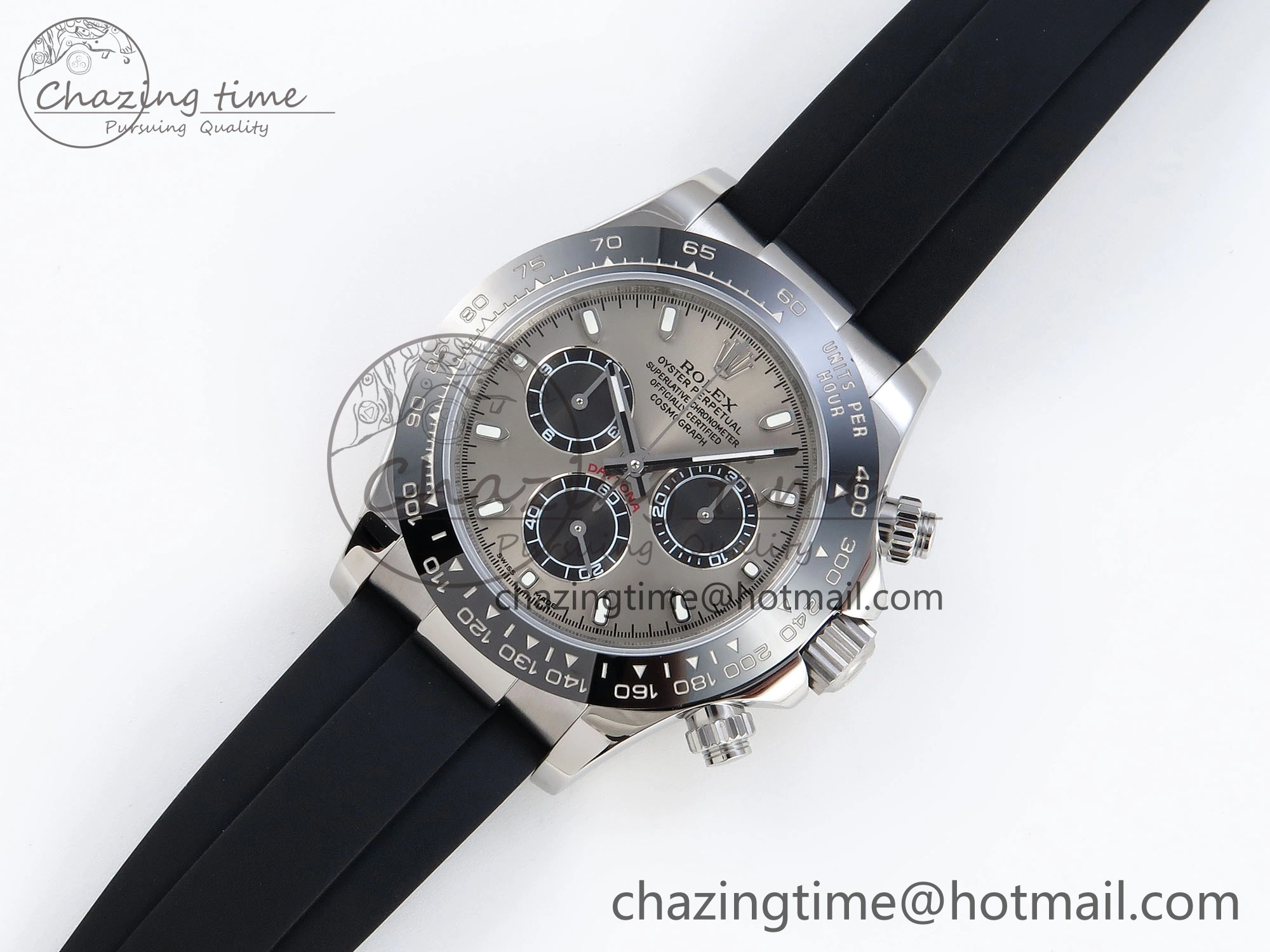 FastDry DAYTONA 116519 SS OMF BEST EDITION GRAY BLACK DIAL ON OYSTERFLEX STRAP A7750 (SLIM MOVEMENT) 1790