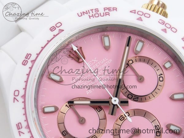 DAYTONA AET WHITE CERAMIC CASE AND BRACELET PINK DIAL NOOB BEST EDITION SA Vibrant 1806