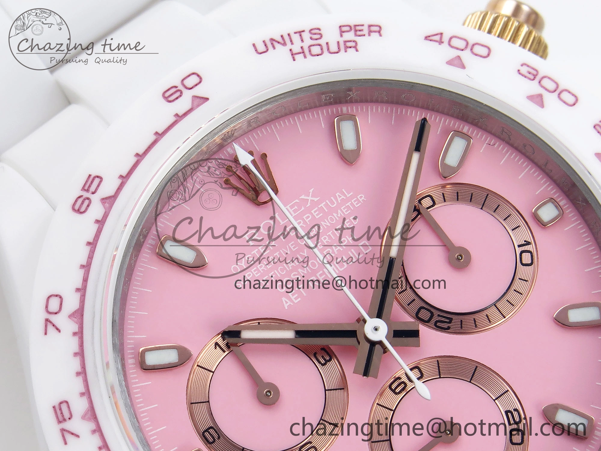 DAYTONA AET WHITE CERAMIC CASE AND BRACELET PINK DIAL NOOB BEST EDITION SA Vibrant 1806
