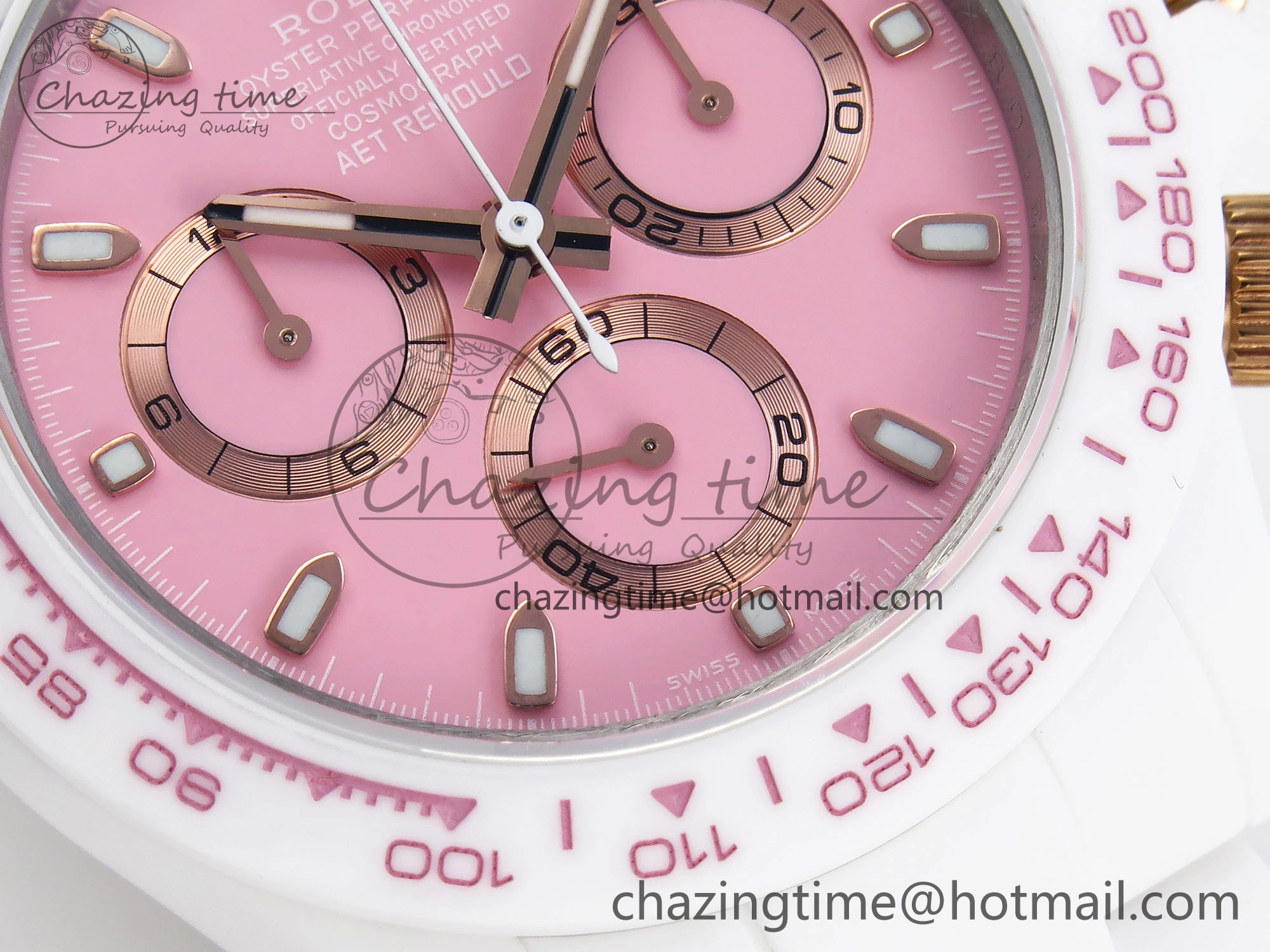 DAYTONA AET WHITE CERAMIC CASE AND BRACELET PINK DIAL NOOB BEST EDITION SA Vibrant 1806