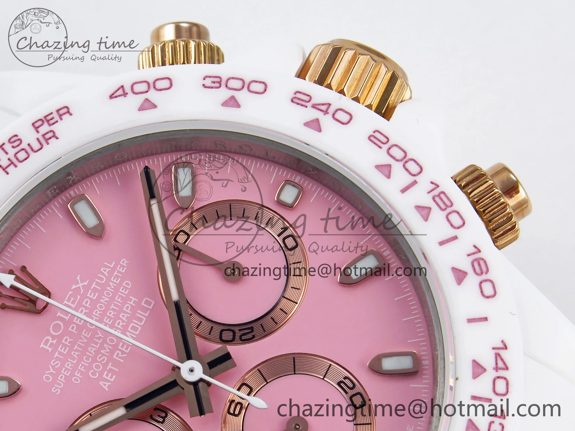 DAYTONA AET WHITE CERAMIC CASE AND BRACELET PINK DIAL NOOB BEST EDITION SA Vibrant 1806