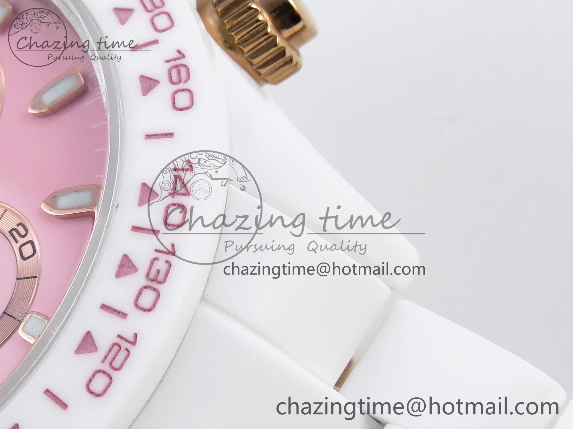 DAYTONA AET WHITE CERAMIC CASE AND BRACELET PINK DIAL NOOB BEST EDITION SA Vibrant 1806