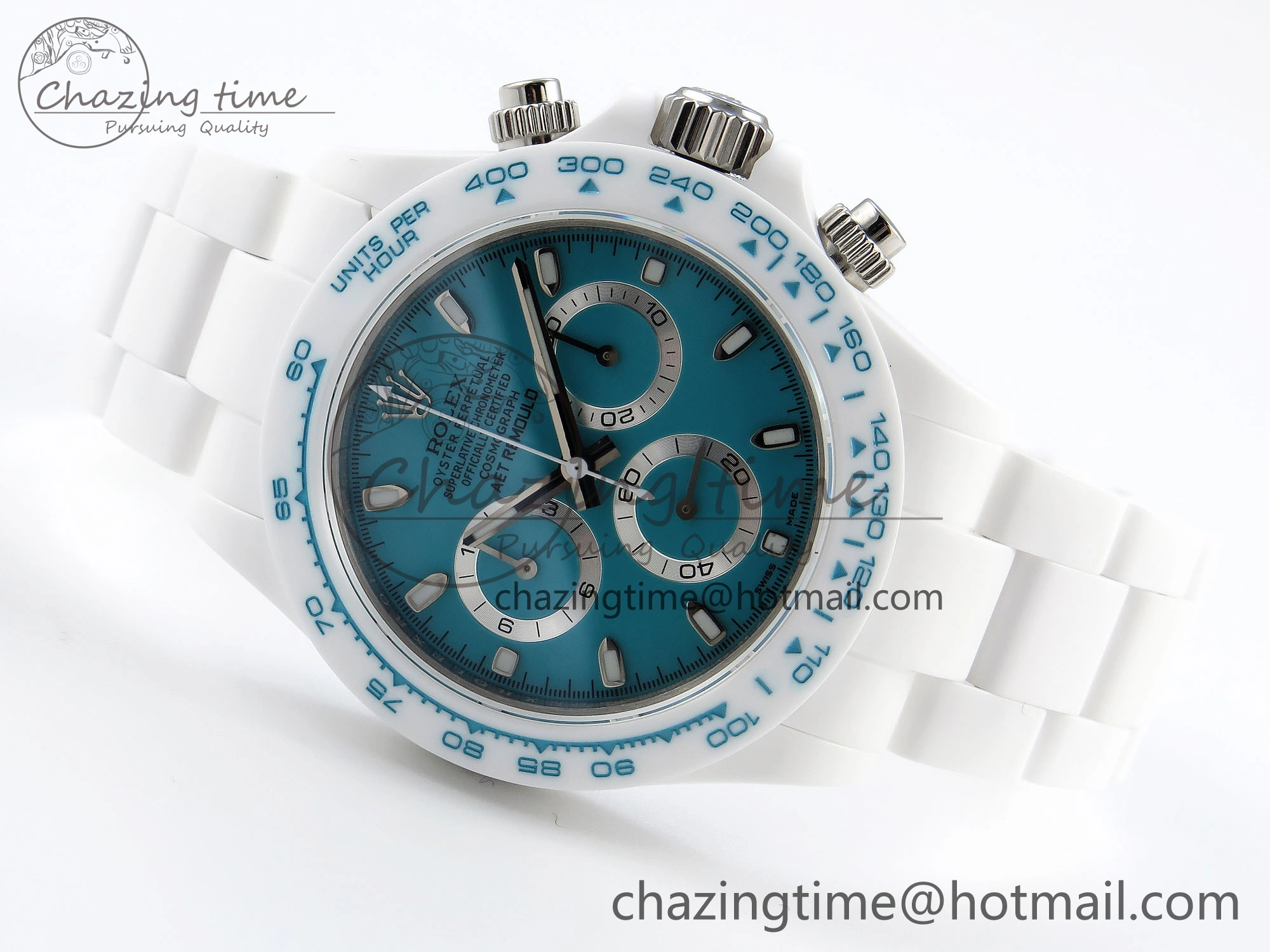 DAYTONA AET WHITE CERAMIC CASE AND BRACELET TIFFANY BLUE DIAL NOOB BEST EDITION SA ZeroBulk 1802