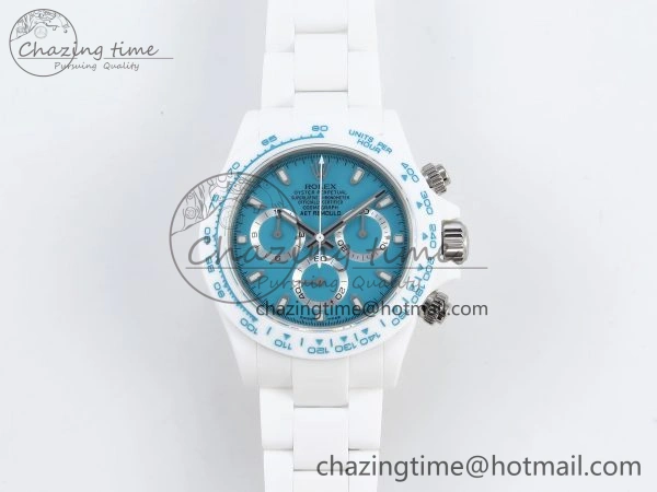DAYTONA AET WHITE CERAMIC CASE AND BRACELET TIFFANY BLUE DIAL NOOB BEST EDITION SA ZeroBulk 1802