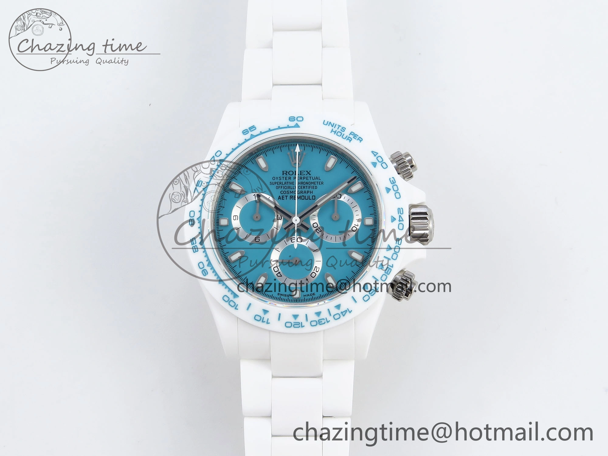 DAYTONA AET WHITE CERAMIC CASE AND BRACELET TIFFANY BLUE DIAL NOOB BEST EDITION SA ZeroBulk 1802