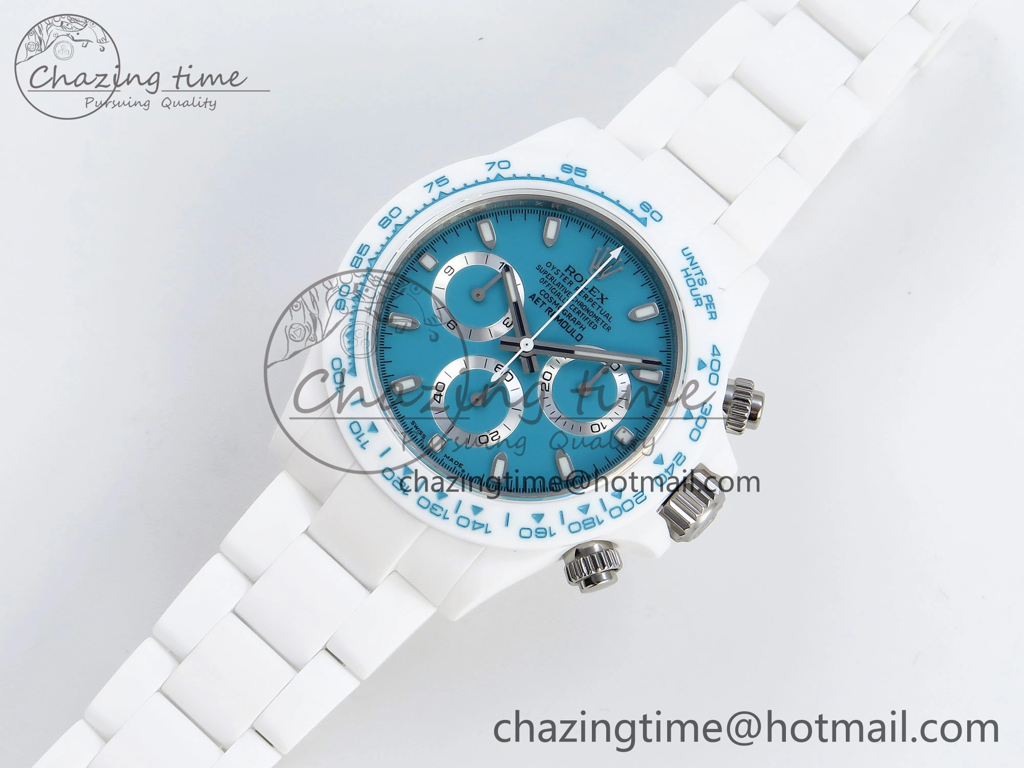 DAYTONA AET WHITE CERAMIC CASE AND BRACELET TIFFANY BLUE DIAL NOOB BEST EDITION SA ZeroBulk 1802