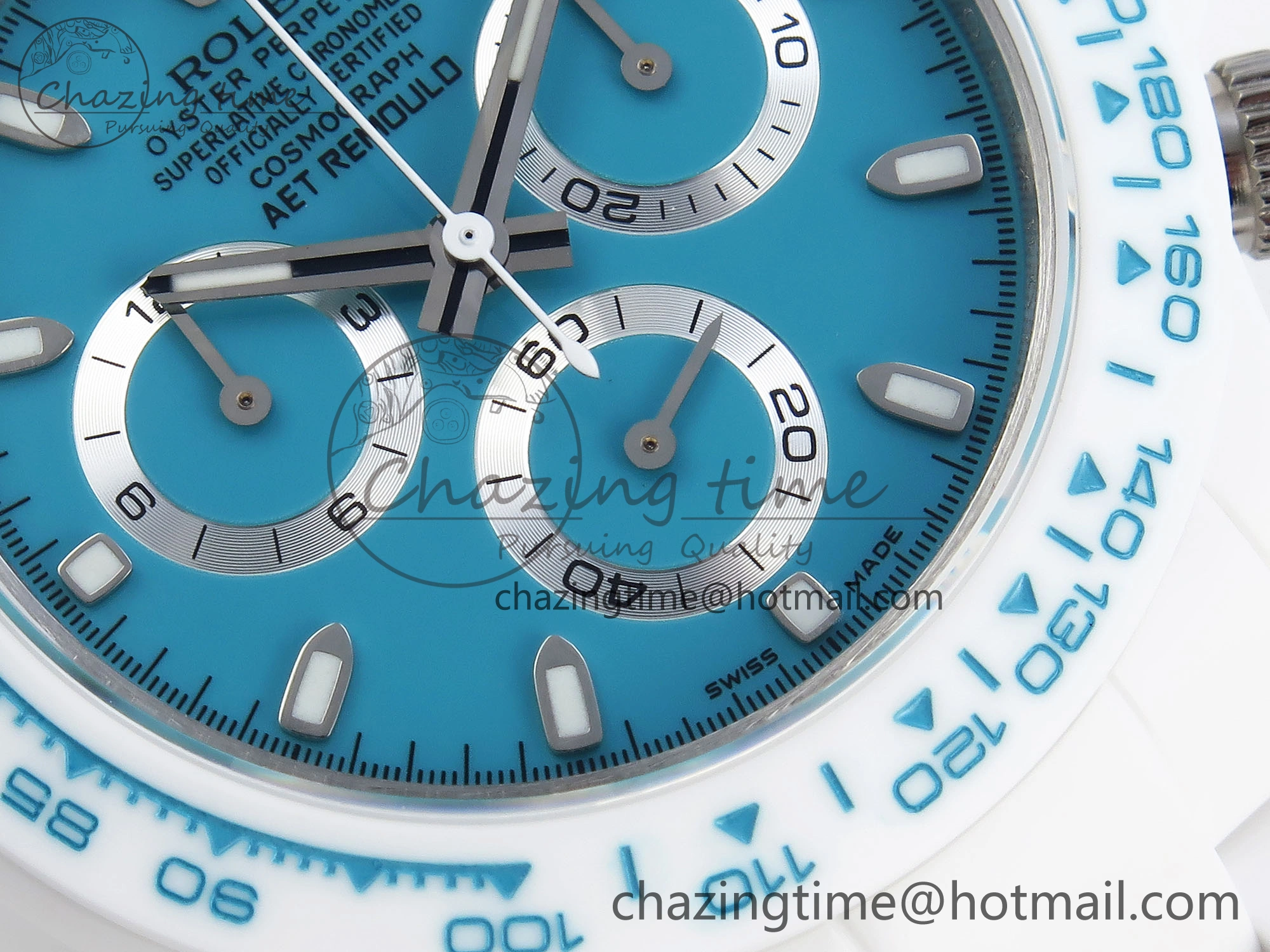 DAYTONA AET WHITE CERAMIC CASE AND BRACELET TIFFANY BLUE DIAL NOOB BEST EDITION SA ZeroBulk 1802