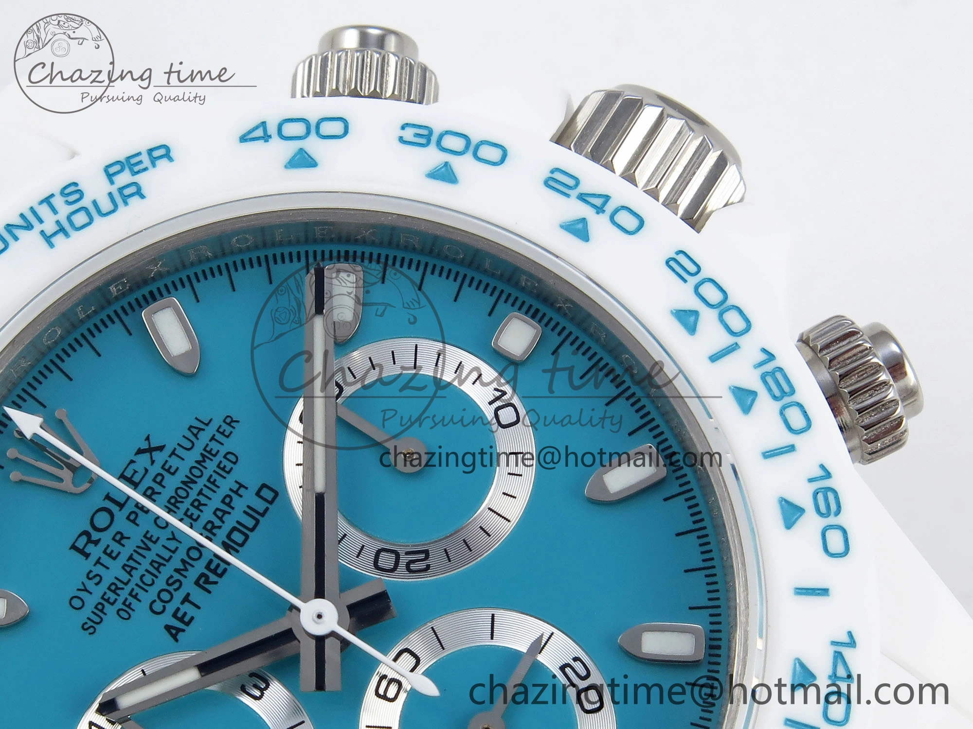 DAYTONA AET WHITE CERAMIC CASE AND BRACELET TIFFANY BLUE DIAL NOOB BEST EDITION SA ZeroBulk 1802