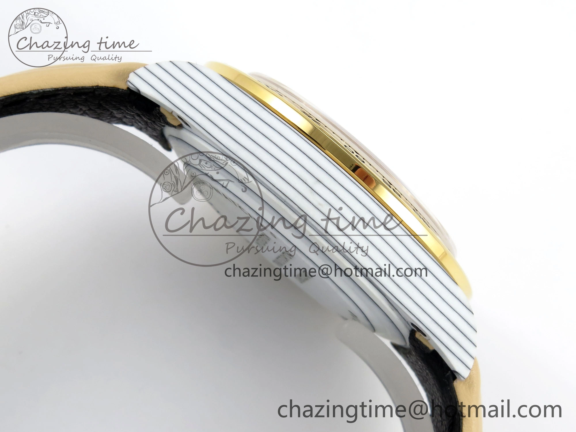 DAYTONA DIW WHITE CARBON CASE YG BEZEL NOOB BEST EDITION BEIGE DIAL ON BEIGE NYLON STRAP SA SmoothTexture 1830