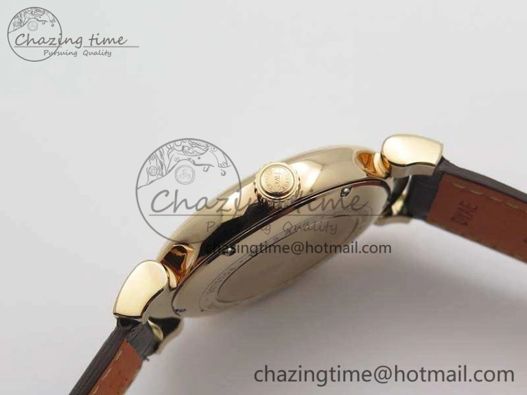 Comfortable Da Vinci IW356601 RG MKF 1:1 Best Edition White Dial On Brown Leather Strap A 7230