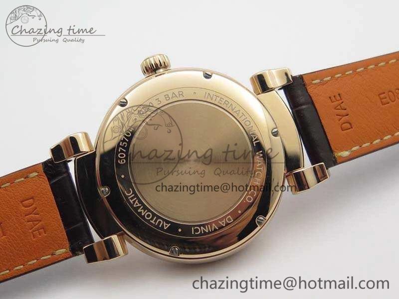 Comfortable Da Vinci IW356601 RG MKF 1:1 Best Edition White Dial On Brown Leather Strap A 7230