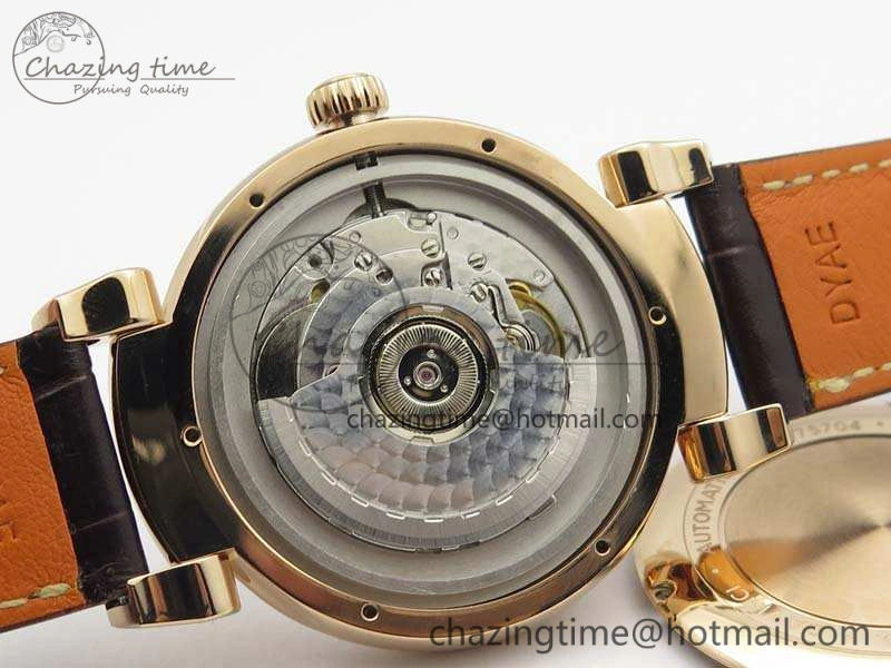 Comfortable Da Vinci IW356601 RG MKF 1:1 Best Edition White Dial On Brown Leather Strap A 7230