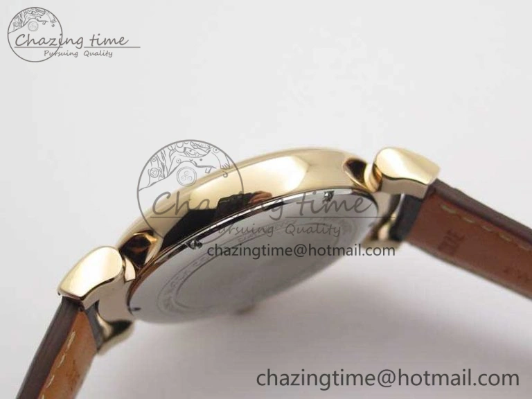 Reliable Da Vinci IW356601 RG TW 1:1 Best Edition White Dial On Brown Leather Strap A 7237