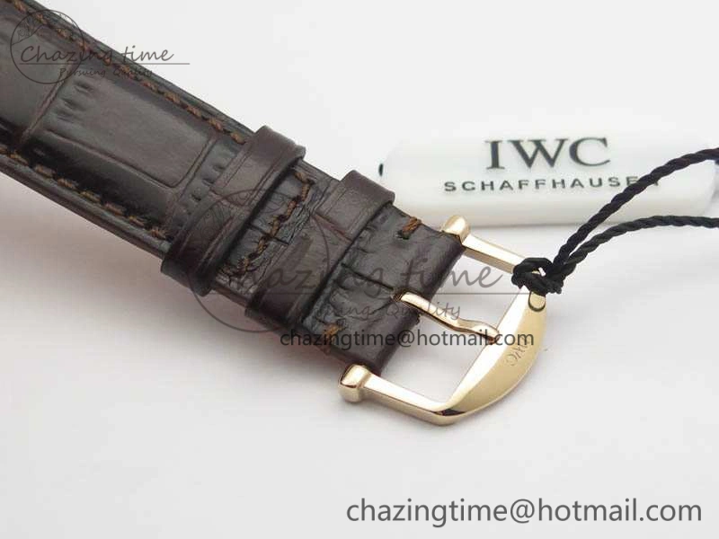 Reliable Da Vinci IW356601 RG TW 1:1 Best Edition White Dial On Brown Leather Strap A 7237