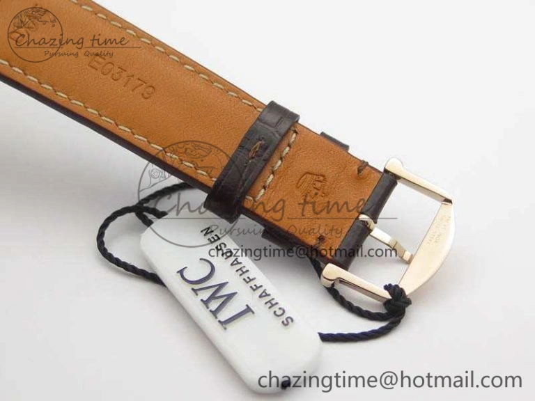 Reliable Da Vinci IW356601 RG TW 1:1 Best Edition White Dial On Brown Leather Strap A 7237