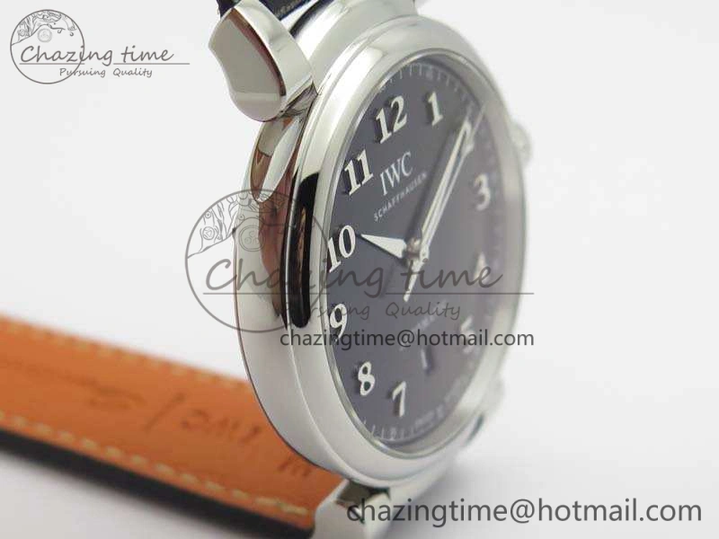 MoistureWicking Da Vinci IW356601 SS MKF 1:1 Best Edition Black Dial On Black Leather Strap A 7231
