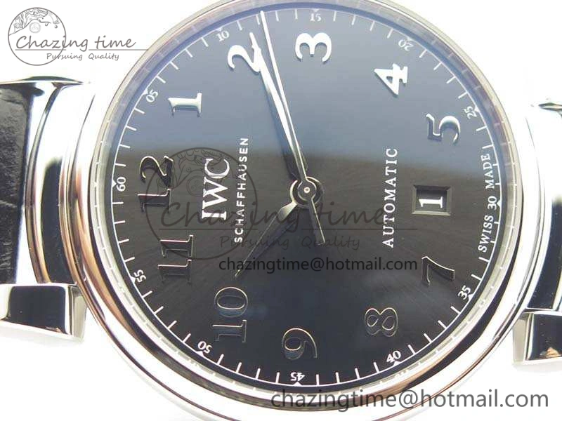 MoistureWicking Da Vinci IW356601 SS MKF 1:1 Best Edition Black Dial On Black Leather Strap A 7231